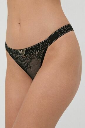 Spodnjice Emporio Armani Underwear črna barva - črna. Spodnjice iz kolekcije Emporio Armani Underwear. Model izdelan iz čipkastega materiala.