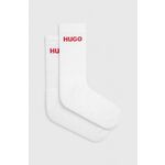 Nogavice HUGO 6-pack moški, bela barva - bela. Visoke nogavice iz kolekcije HUGO. Model izdelan iz elastičnega materiala. V kompletu je šest parov.