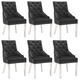 Jedilni stoli 6 kosov črn žamet - vidaXL - črna - 63,54 - N/A - vidaXL