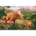 WEBHIDDENBRAND TREFL Puzzle Neverjetni dinozavri: Triceratops z otrokom 54 kosov