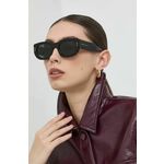 Sončna očala Gucci GG1215S ženska, črna barva - črna. Sončna očala iz kolekcije Gucci. Model z enobarvnimi stekli in okvirji iz plastike. Ima filter UV 400.