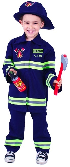 Otroški gasilski kostum s češkim tiskom (L)
