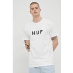 Bombažen t-shirt HUF bela barva - bela. Lahek T-shirt iz kolekcije HUF. Model izdelan iz tanke, elastične pletenine.