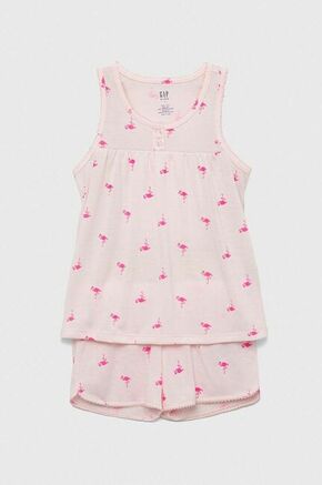 Otroška pižama GAP roza barva - roza. Otroški pižama iz kolekcije GAP. Model izdelan iz elastične pletenine. Izjemno mehek material.