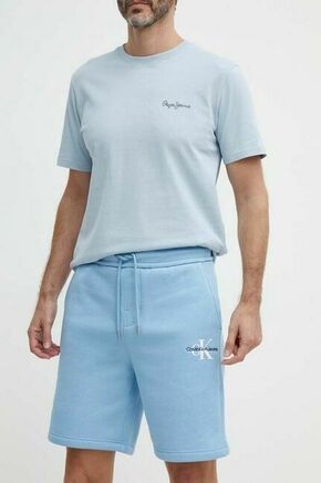 Kratke hlače Calvin Klein Jeans moški - modra. Kratke hlače iz kolekcije Calvin Klein Jeans. Model izdelan iz debele