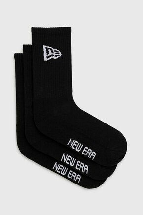 Nogavice New Era (3-pack) črna barva - črna. Visoke nogavice iz kolekcije New Era. Model izdelan iz elastičnega materiala. V kompletu so trije pari.
