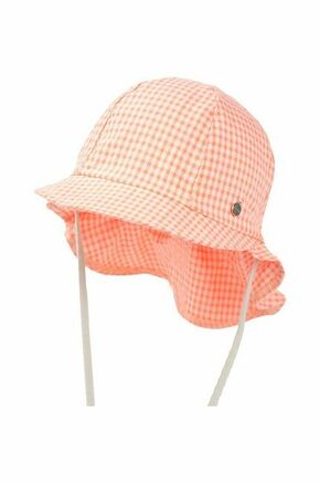 Otroški bombažni klobuk Jamiks oranžna barva - oranžna. Otroške klobuk iz kolekcije Jamiks. Model z ozkim robom
