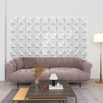 shumee 3D stenske plošče, 24 kosov, 50x50 cm, origami bela, 6 m²