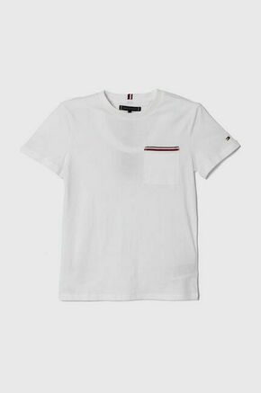 Otroška bombažna kratka majica Tommy Hilfiger bela barva - bela. Otroške lahkotna kratka majica iz kolekcije Tommy Hilfiger