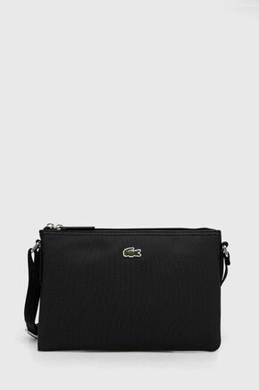 Torbica Lacoste črna barva - črna. Majhna torbica iz kolekcije Lacoste. na zapenjanje