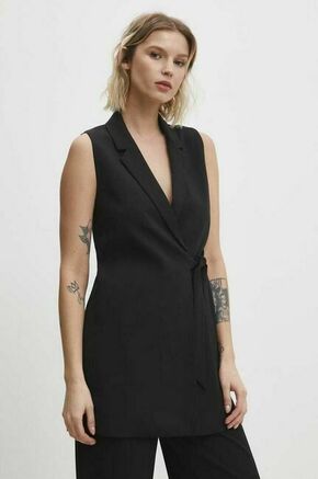 Obleka Answear Lab črna barva - črna. Obleka iz kolekcije Answear Lab. Model izdelan iz enobarvnega materiala. Poliester zagotavlja večjo odpornost na gubanje.