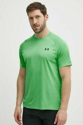 Kratka majica za vadbo Under Armour Tech Textured zelena barva - zelena. Kratka majica za vadbo iz kolekcije Under Armour. Model izdelan iz materiala