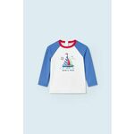 Majica z dolgimi rokavi za dojenčka Mayoral - modra. Majica z dolgimi rokavi za dojenčka iz kolekcije Mayoral. Model izdelan iz pletenine s potiskom.