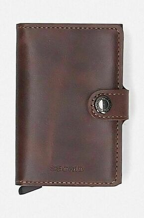 Denarnica Secrid bordo barva - bordo. Mala denarnica iz kolekcije Secrid. Model izdelan iz kombinacije naravnega usnja in kovine.