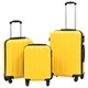 Trdi potovalni kovčki 3 kosi rumeni ABS