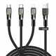 Joyroom 3in1 kabel USB - Lightning / Lightning / USB-C 3.5A 1.3m, črna
