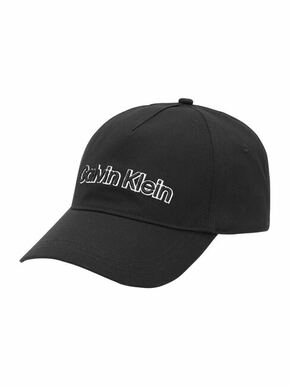 Bombažna bejzbolska kapa Calvin Klein črna barva - črna. Kapa s šiltom vrste baseball iz kolekcije Calvin Klein. Model izdelan iz tkanine z nalepko. Bombažen