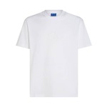 Bombažna kratka majica Karl Lagerfeld Jeans moški, bela barva - bela. Kratka majica iz kolekcije Karl Lagerfeld Jeans, izdelana iz visokokakovostnega materiala, ki je bil trajnostno proizveden. Model iz izjemno udobne bombažne tkanine.