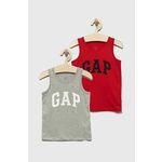 Otroška bombažna kratka majica GAP - pisana. Otroška majica brez rokavov iz kolekcije GAP. Model izdelan iz tanke, elastične pletenine.
