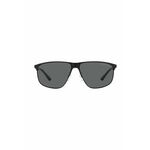 Sončna očala Emporio Armani moški, črna barva - črna. Sončna očala iz kolekcije Emporio Armani. Model z enobarvnimi stekli in okvirji iz kombinacije umetne snovi in kovine. Ima filter UV 400.