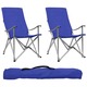 Den Zložljiv stol za kampiranje 2 kosa modre barve