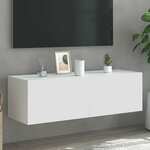 Vidaxl Stenska TV omarica z LED lučkami bela 100x35x31 cm