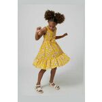 Otroška obleka Mayoral rumena barva - rumena. Otroški obleka iz kolekcije Mayoral. Model izdelan iz vzorčaste tkanine. Model iz izjemno udobne, zračne tkanine.