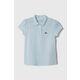 Lacoste otroška bombažna kratka majica - modra. Kratka majica iz kolekcije Lacoste. Model izdelan iz tanke, elastične pletenine.