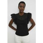 Majica Answear Lab ženska, črna barva - črna. Bluza iz kolekcije Answear Lab izdelana iz tanke, elastične pletenine. Model iz izjemno udobne tkanine z visoko vsebnostjo bombaža.