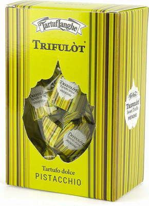Tartuflanghe Tartufo - darilna škatla s čokoladnimi pralinami iz pistacije - 105 g