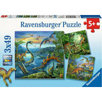 Ravensburger Puzzle Neverjetni dinozavri 3x49 kosov