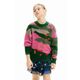 Otroški pulover s primesjo volne Desigual roza barva - roza. Otroške Pulover iz kolekcije Desigual. Model izdelan iz vzorčaste pletenine. Zaradi svoje visoke termoregulacijske sposobnosti vam volna pomaga ohranjati toploto, ko je hladno, in...