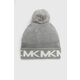 Kapa Michael Kors siva barva, - siva. Kapa iz kolekcije Michael Kors. Model izdelan iz vzorčaste pletenine.
