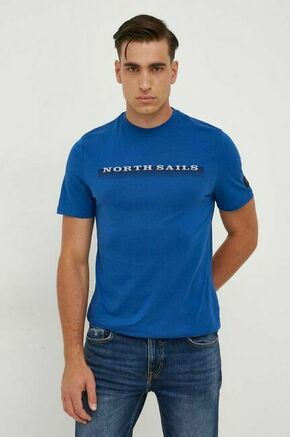 Bombažna kratka majica North Sails moški - modra. Kratka majica iz kolekcije North Sails