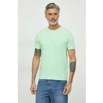 Bombažna kratka majica Boss Green moški, zelena barva - zelena. Lahkotna kratka majica iz kolekcije Boss Green, izdelana iz pletenine, prijetne na otip. Model iz visokokakovostnega in trajnostnega materiala.