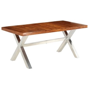 Greatstore Jedilna miza trden akacijev les s palisandrom 180x90x76 cm