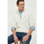 Volnen pulover Polo Ralph Lauren moški, bež barva - bež. Pulover iz kolekcije Polo Ralph Lauren. Model izdelan iz fine pletenine z visoko vsebnostjo volne, ki ima naravno sposobnost zračnosti in vpijanja vlage. V modelu so uporabljeni...