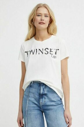 Bombažna kratka majica Twinset ženski