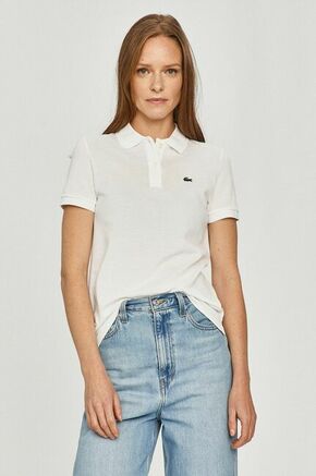 Lacoste bombažna majica - bela. T-shirt iz zbirke Lacoste. Model narejen iz tanka