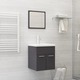 shumee 2-delni komplet kopalniškega pohištva visok sijaj sive barve
