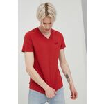 Bombažen t-shirt Superdry - rdeča. Prilagojen T-shirt iz kolekcije Superdry. Model izdelan iz tanke, elastične pletenine.