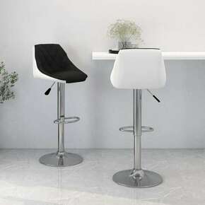 Greatstore Barski stolčki 2 kosa črno in belo umetno usnje