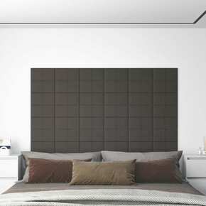 Shumee Stenski paneli 12 kosov temno sivi 30x15 cm blago 0