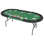 shumee Zložljiva 3-delna poker miza za 9 igralcev ovalna zelena