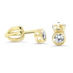 Cutie Diamonds Minimalistični uhani iz rumenega zlata z diamanti DZ62231-30-00-X-1