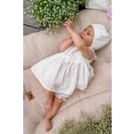 Otroška bombažna obleka Jamiks bela barva - bela. Lahkotna obleka za dojenčke iz kolekcije Jamiks. Nabran model izdelan iz tkanine z nalepko. Izjemno udoben material.