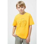 Otroška bombažna kratka majica Mayoral rumena barva - rumena. Otroške kratka majica iz kolekcije Mayoral. Model izdelan iz tanke, rahlo elastične pletenine.
