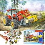 slomart castorland sestavljanka 60 kosov gozdno območje - traktor z grabilcem 5+