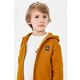 Otroški pulover Mayoral oranžna barva, s kapuco - oranžna. Otroški pulover s kapuco iz kolekcije Mayoral. Model z zapenjanjem na zadrgo, izdelan iz enobarvne pletenine.