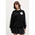 Bombažen pulover adidas Originals - črna. Majica s srajco iz kolekcije adidas Originals izdelana iz elastične pletenine. Model iz izjemno udobne bombažne tkanine.
